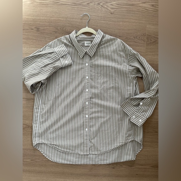 Wilfred Tops - Wilfred free Taupe Stripe Button-Up Shirt
